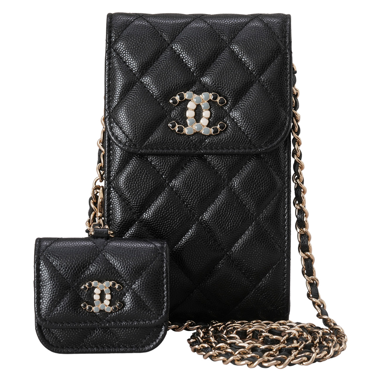 CHANEL(USED) 샤넬 AP2033 시즌 캐비어 참 폰홀더백
