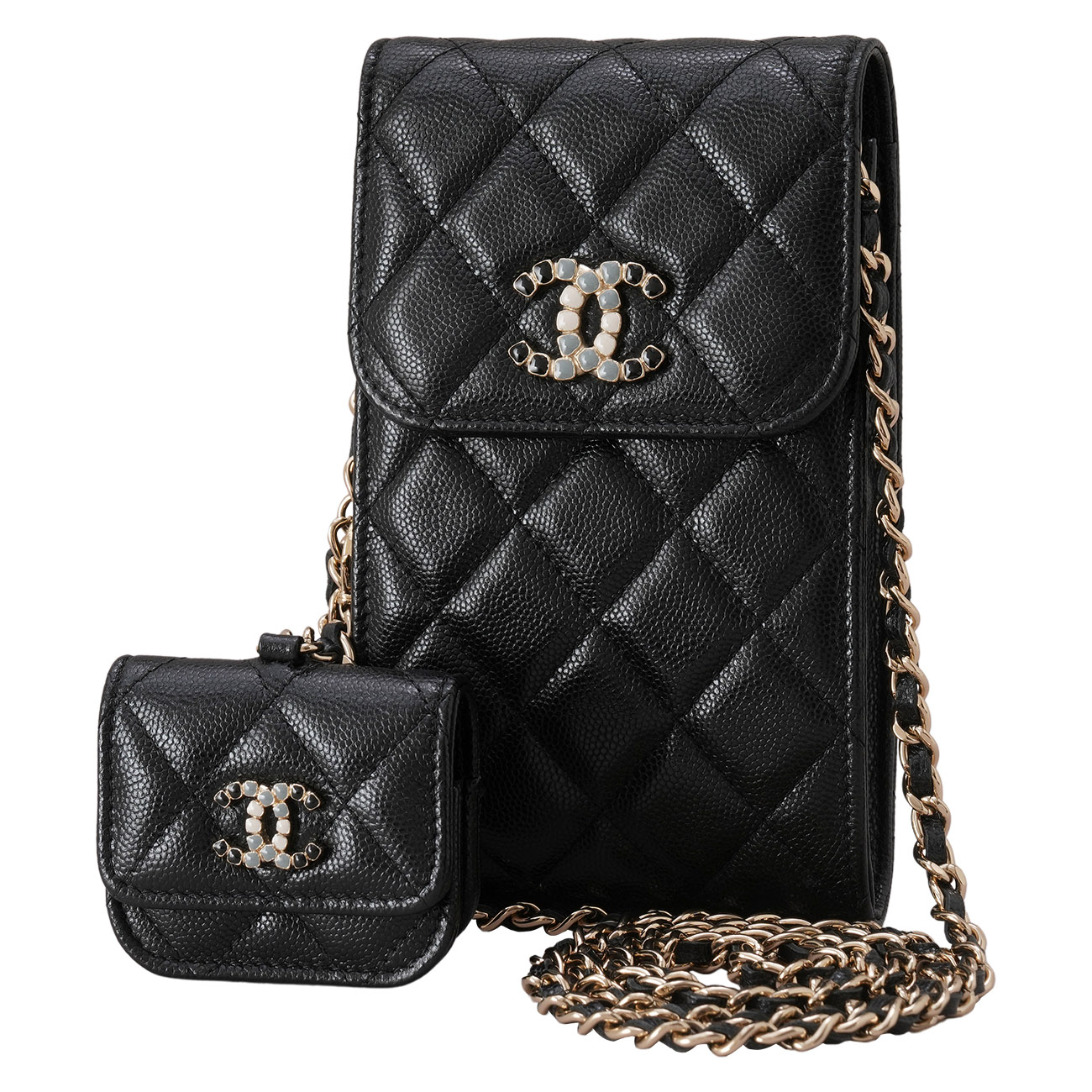 CHANEL(USED) 샤넬 AP2033 시즌 캐비어 참 폰홀더백