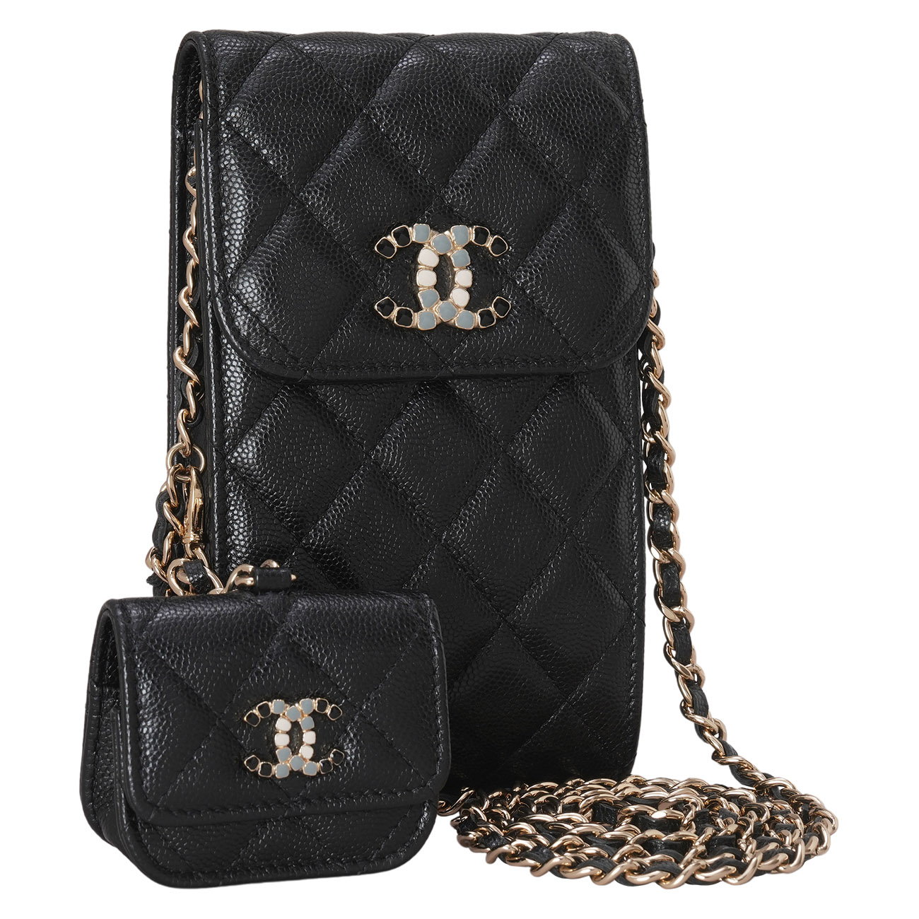 CHANEL(USED) 샤넬 AP2033 시즌 캐비어 참 폰홀더백