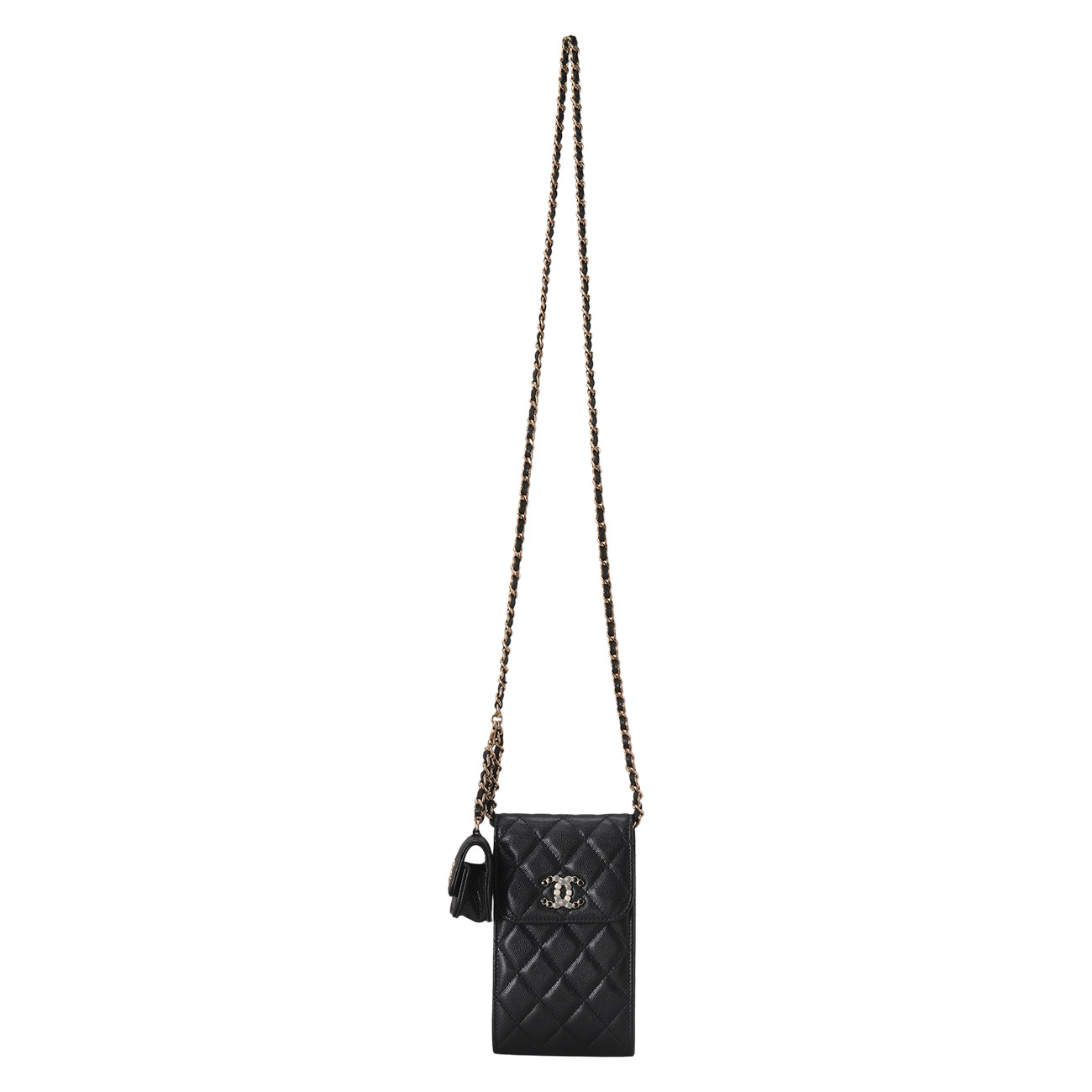 CHANEL(USED) 샤넬 AP2033 시즌 캐비어 참 폰홀더백