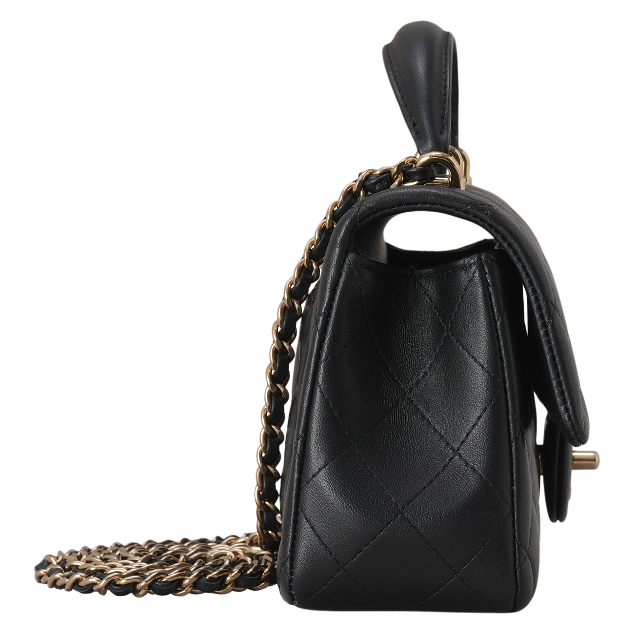 CHANEL(USED)샤넬 AS2431 램스킨 뉴미니 탑핸들