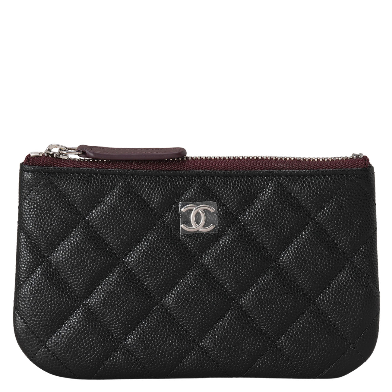 CHANEL(USED)샤넬 캐비어 미니 파우치 블랙은장