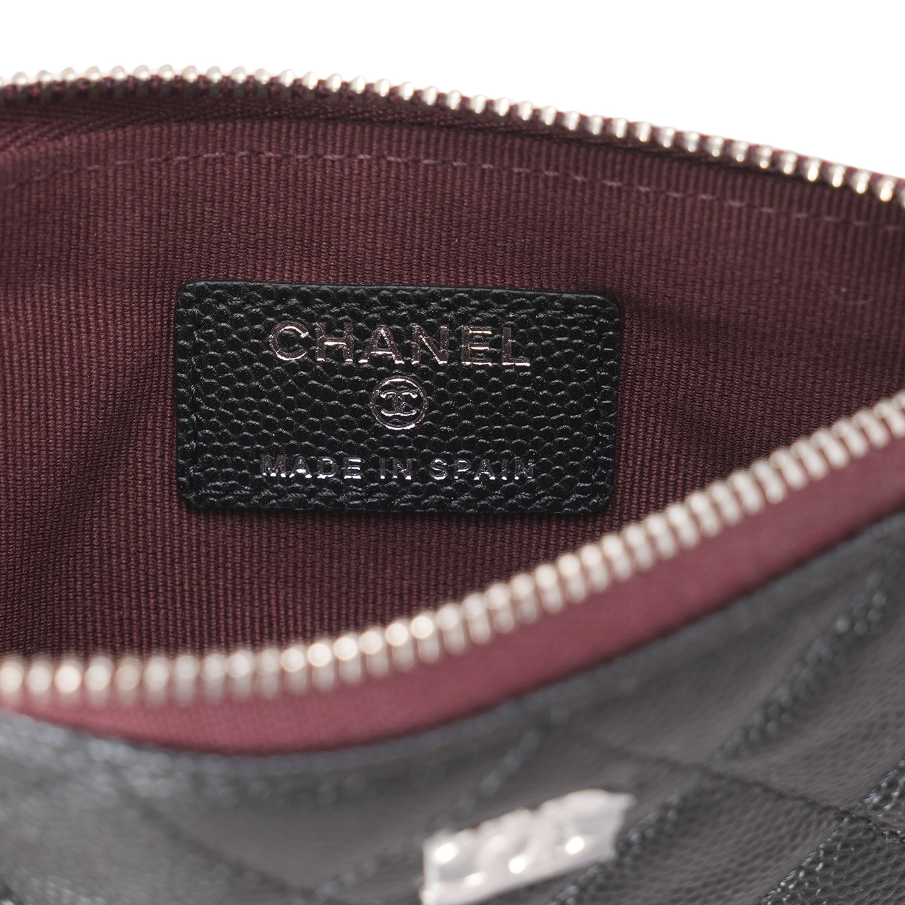 CHANEL(USED)샤넬 캐비어 미니 파우치 블랙은장