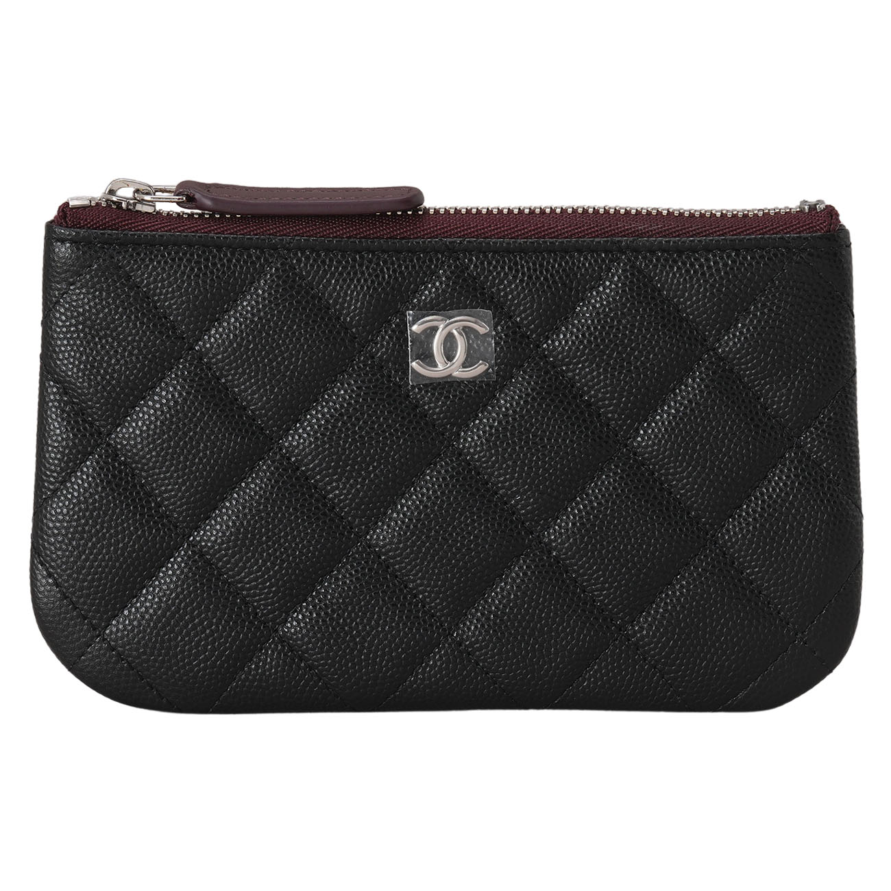 CHANEL(USED)샤넬 캐비어 미니 파우치 블랙은장