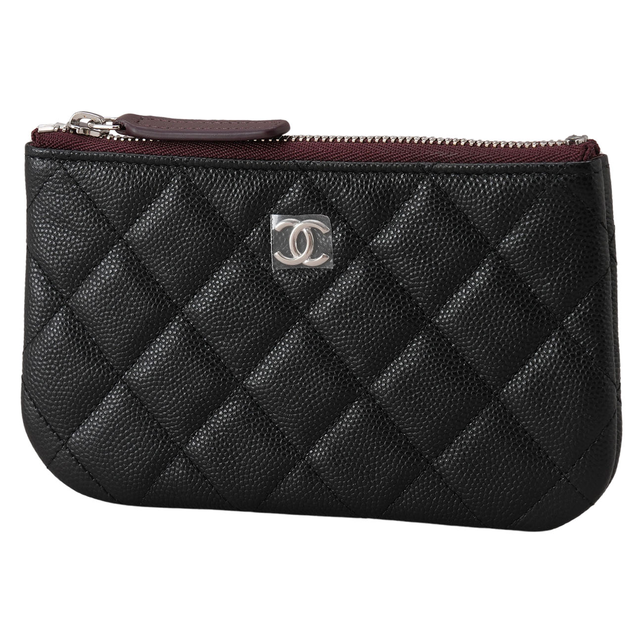 CHANEL(USED)샤넬 캐비어 미니 파우치 블랙은장