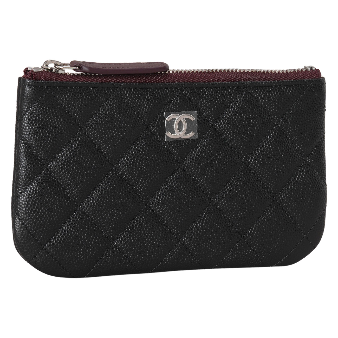 CHANEL(USED)샤넬 캐비어 미니 파우치 블랙은장