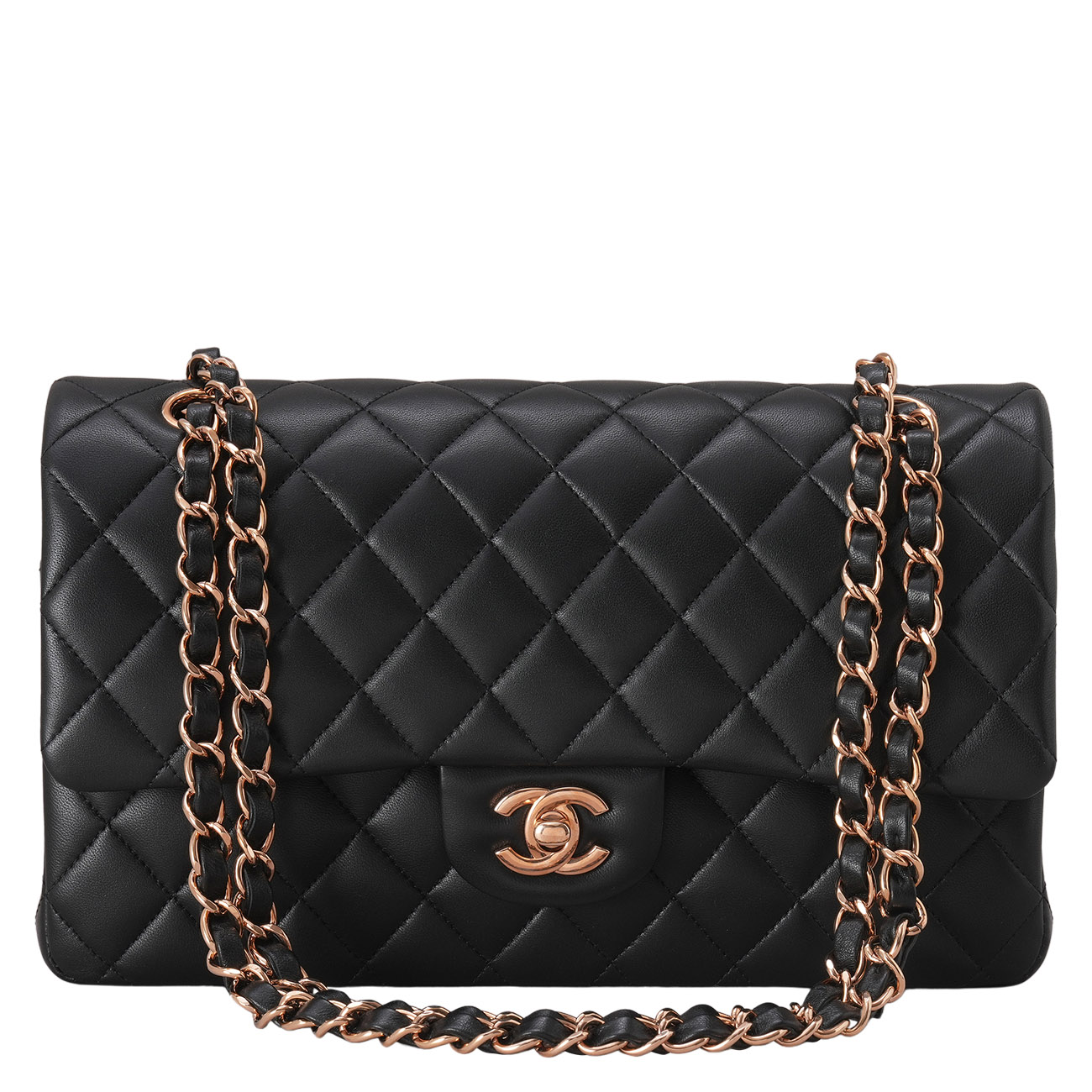 CHANEL(USED)샤넬 A01112 램스킨 클래식 미듐 플랩백