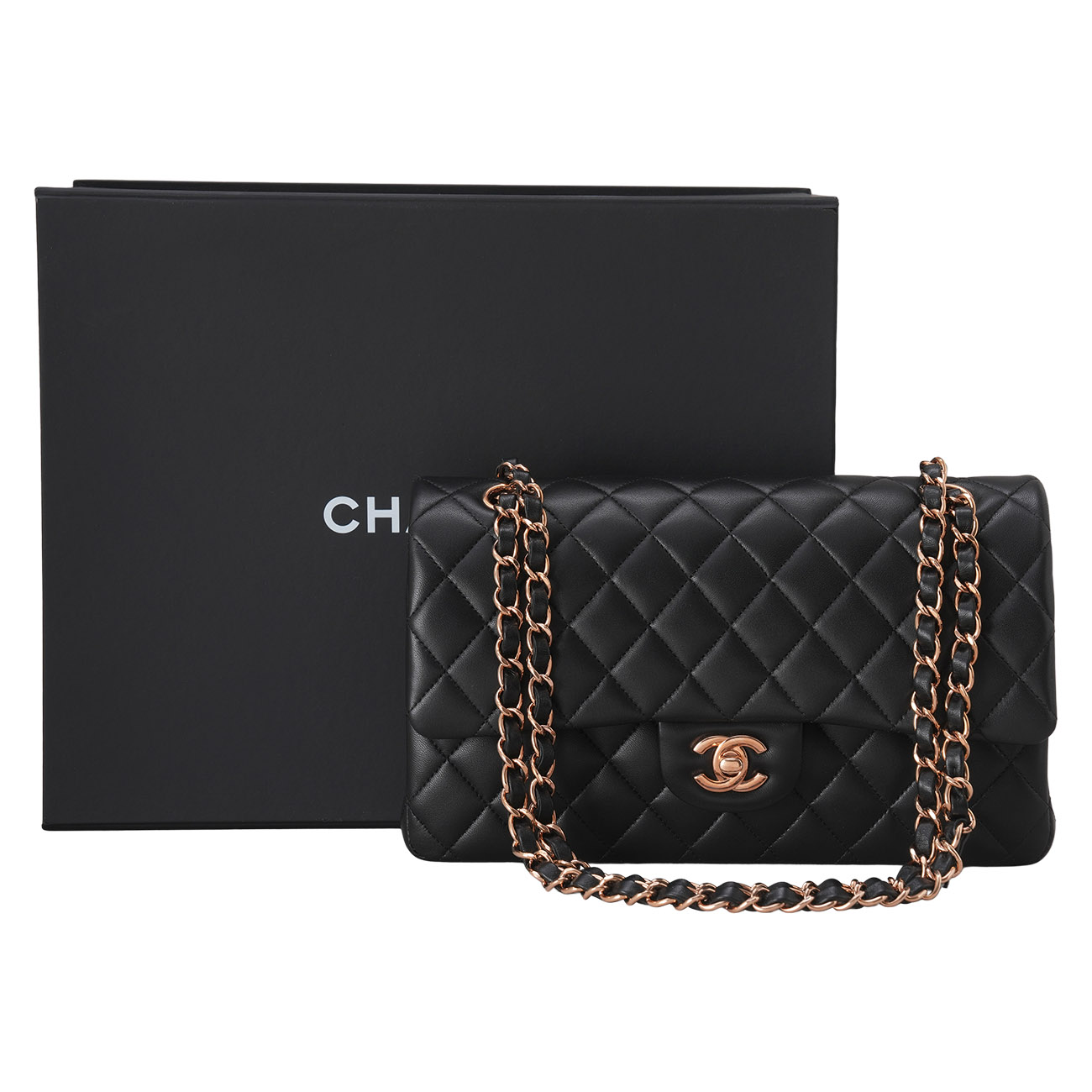 CHANEL(USED)샤넬 A01112 램스킨 클래식 미듐 플랩백