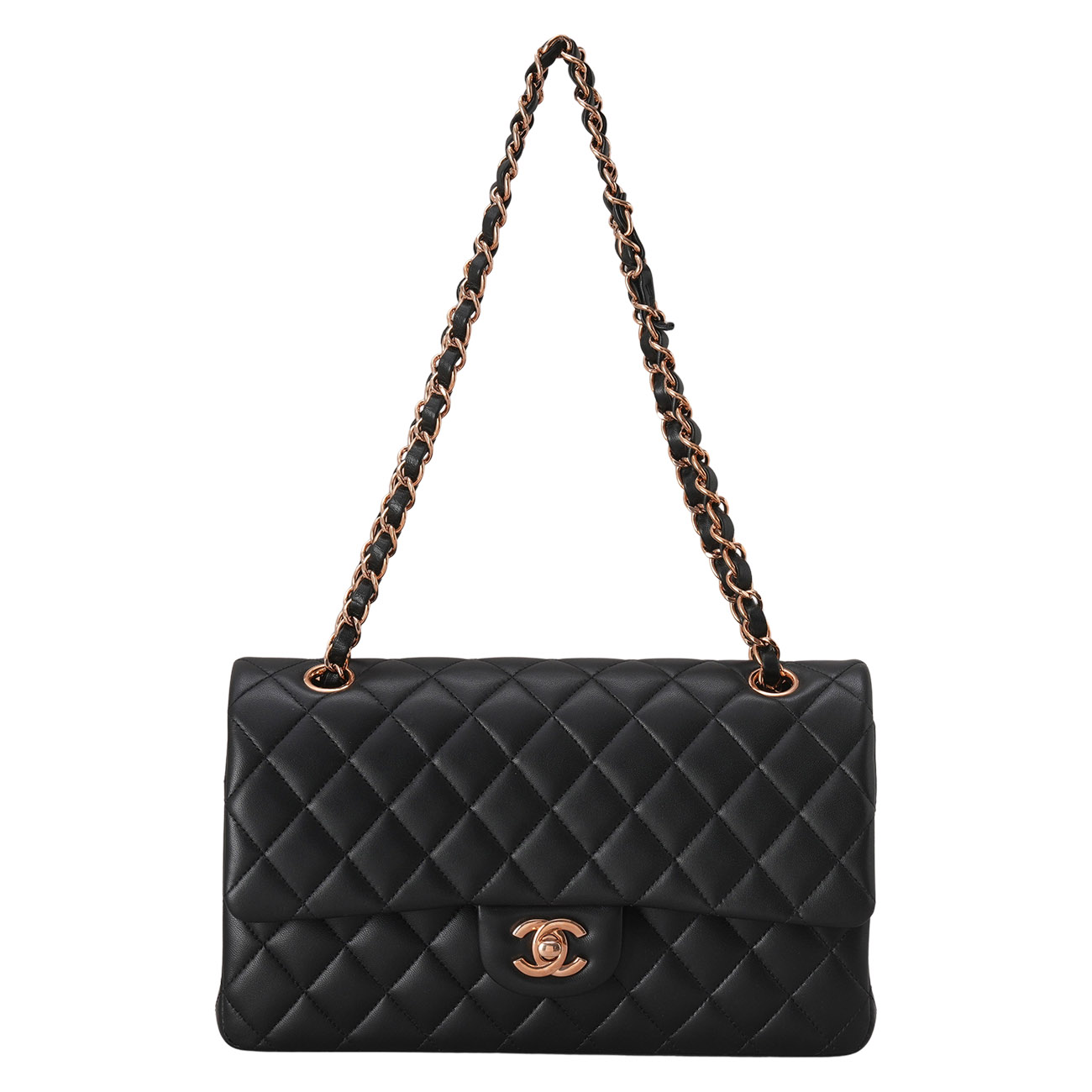 CHANEL(USED)샤넬 A01112 램스킨 클래식 미듐 플랩백