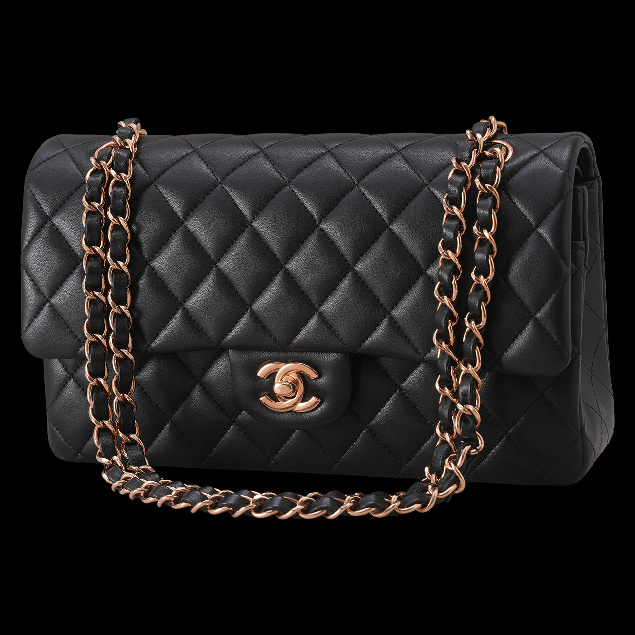 CHANEL(USED)샤넬 A01112 램스킨 클래식 미듐 플랩백
