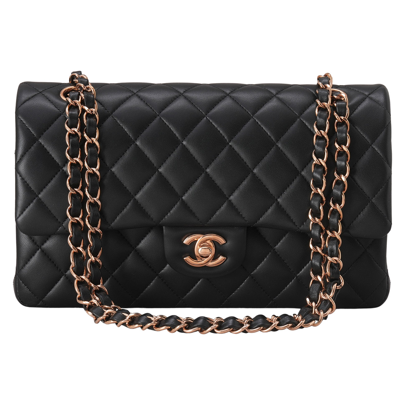 CHANEL(USED)샤넬 A01112 램스킨 클래식 미듐 플랩백