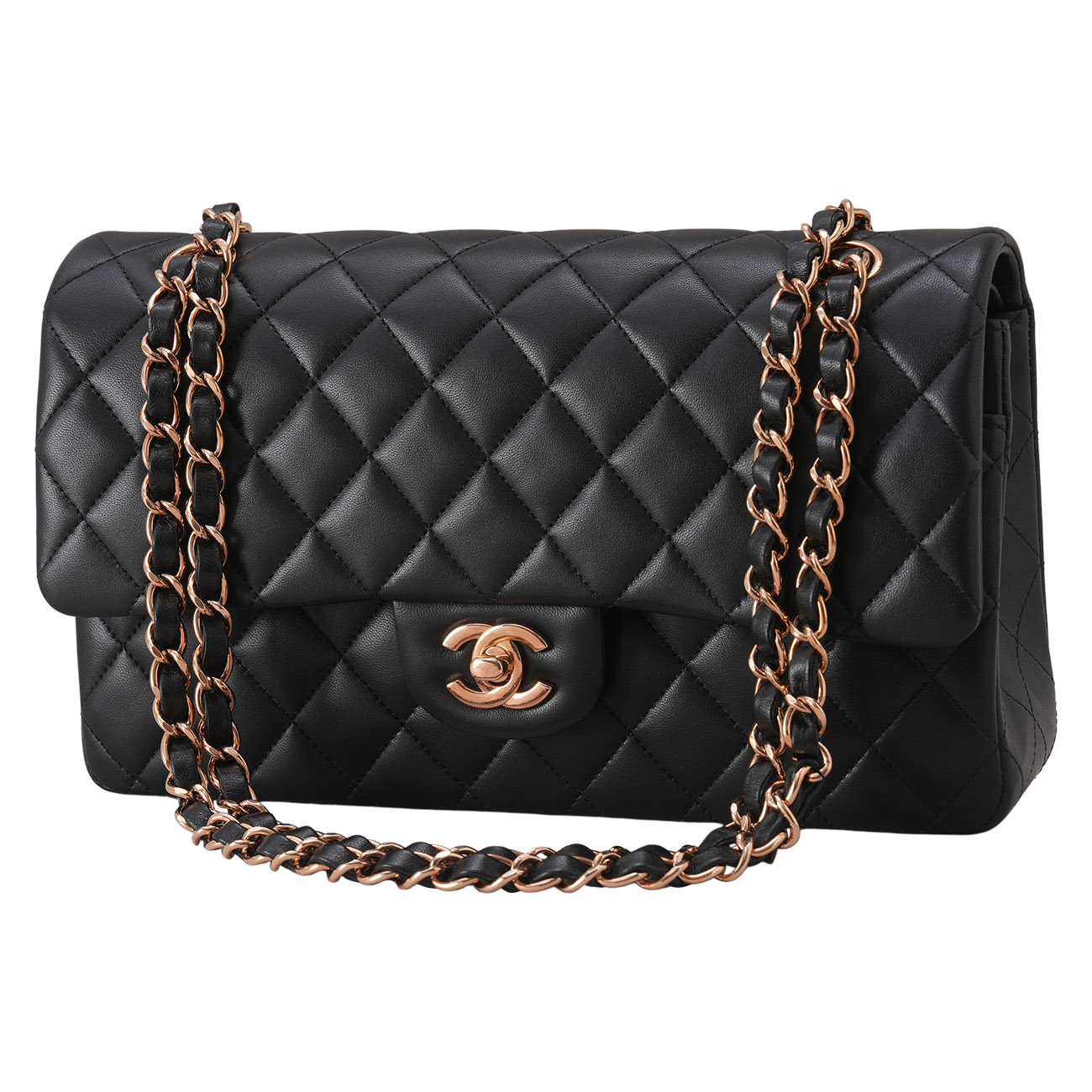 CHANEL(USED)샤넬 A01112 램스킨 클래식 미듐 플랩백