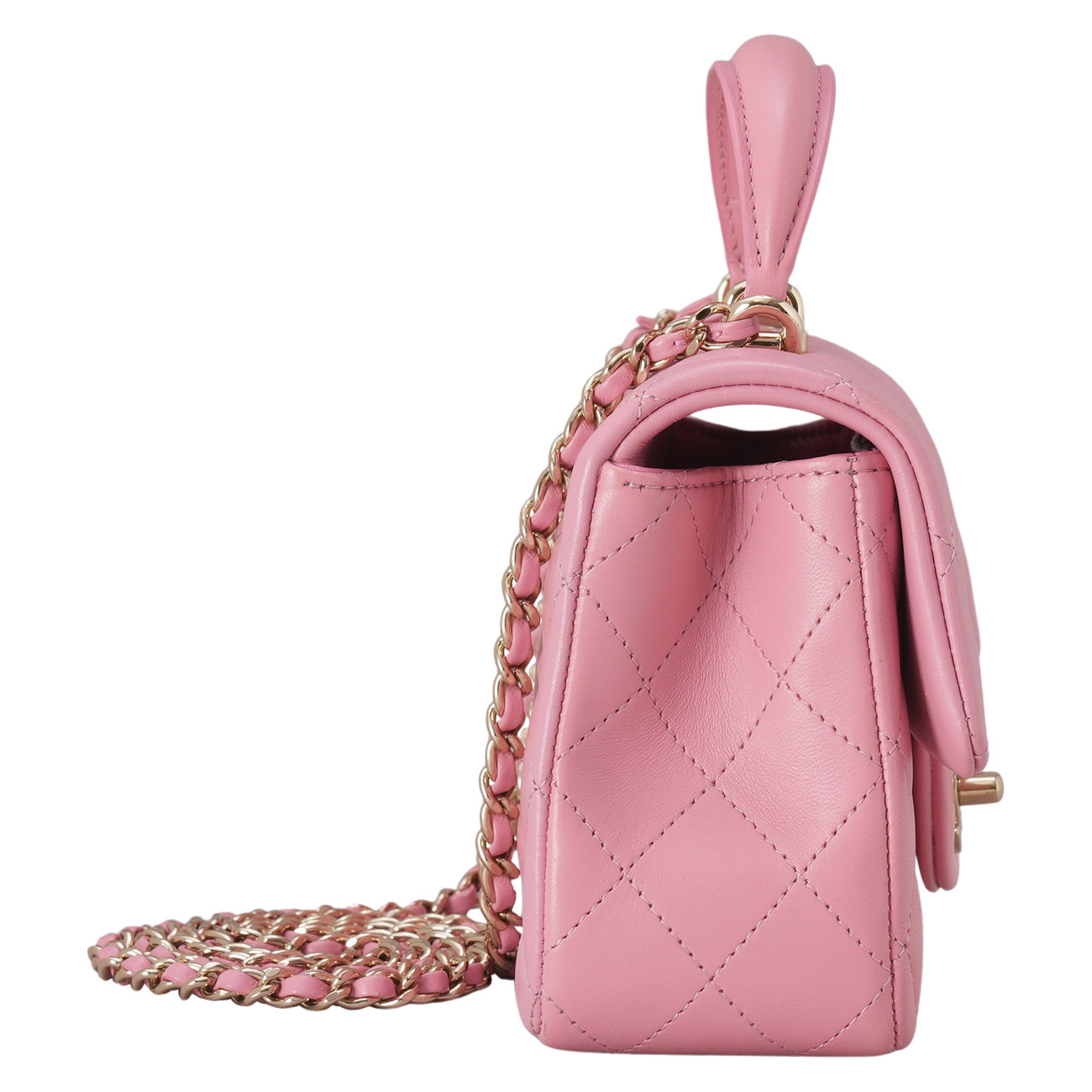 CHANEL(USED)샤넬 램스킨 뉴미니 탑핸들