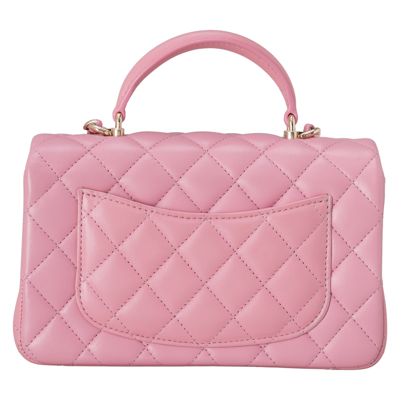 CHANEL(USED)샤넬 램스킨 뉴미니 탑핸들