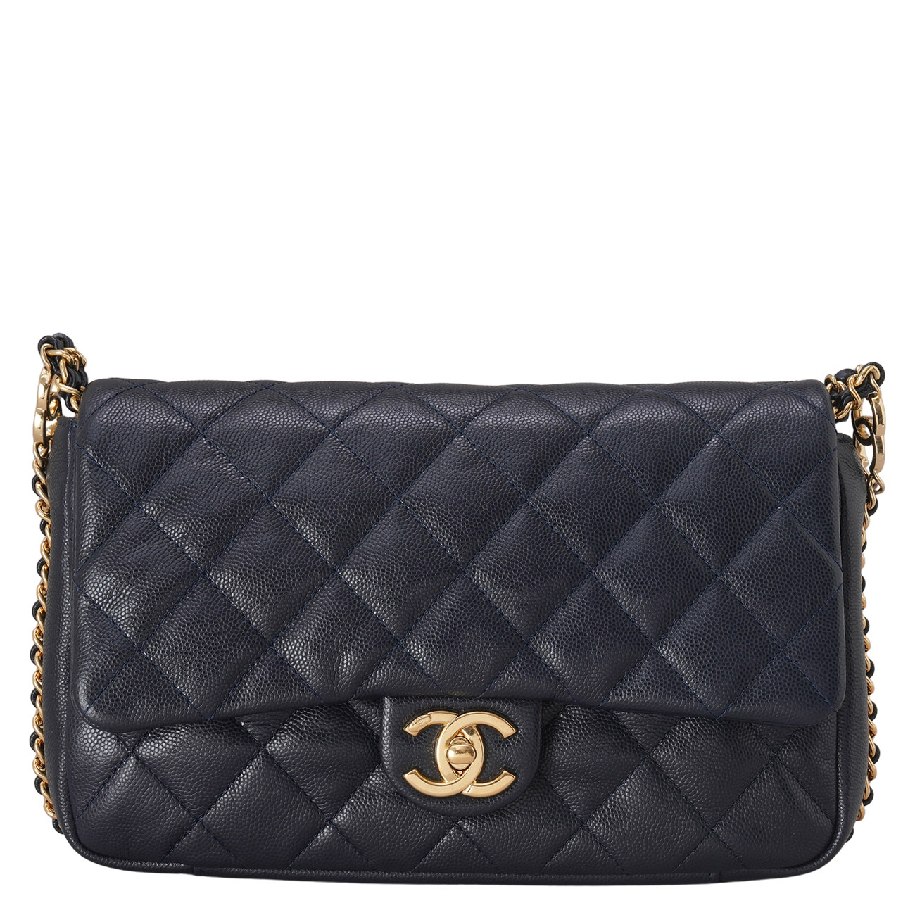CHANEL(USED)샤넬 AS3777 캐비어 더블 체인 플랩백