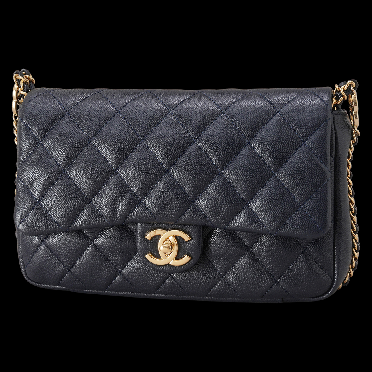 CHANEL(USED)샤넬 AS3777 캐비어 더블 체인 플랩백