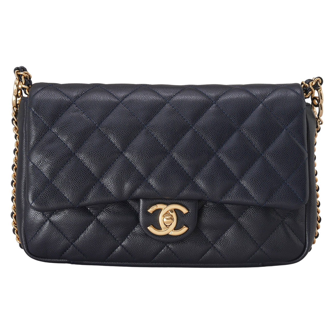 CHANEL(USED)샤넬 AS3777 캐비어 더블 체인 플랩백