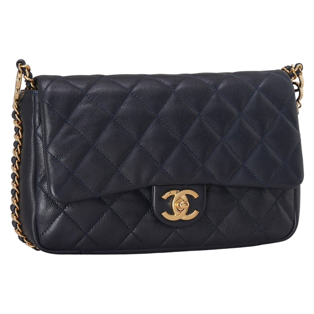 CHANEL(USED)샤넬 AS3777 캐비어 더블 체인 플랩백