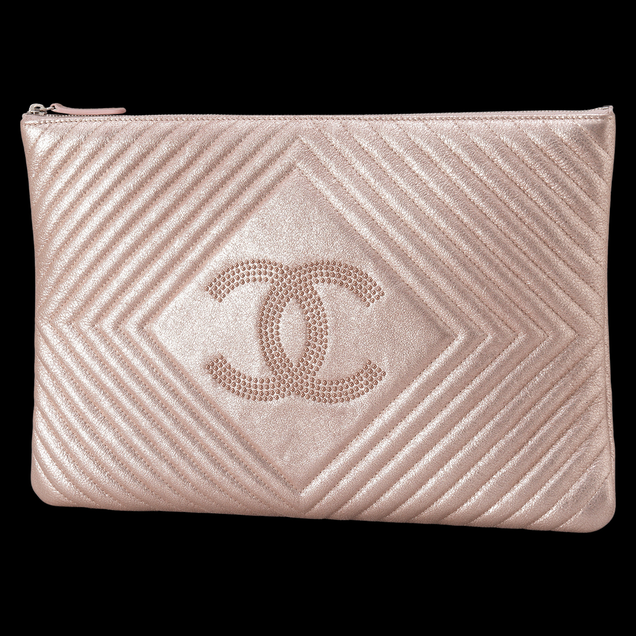 CHANEL(USED)샤넬 시즌 CC로고 라지 클러치