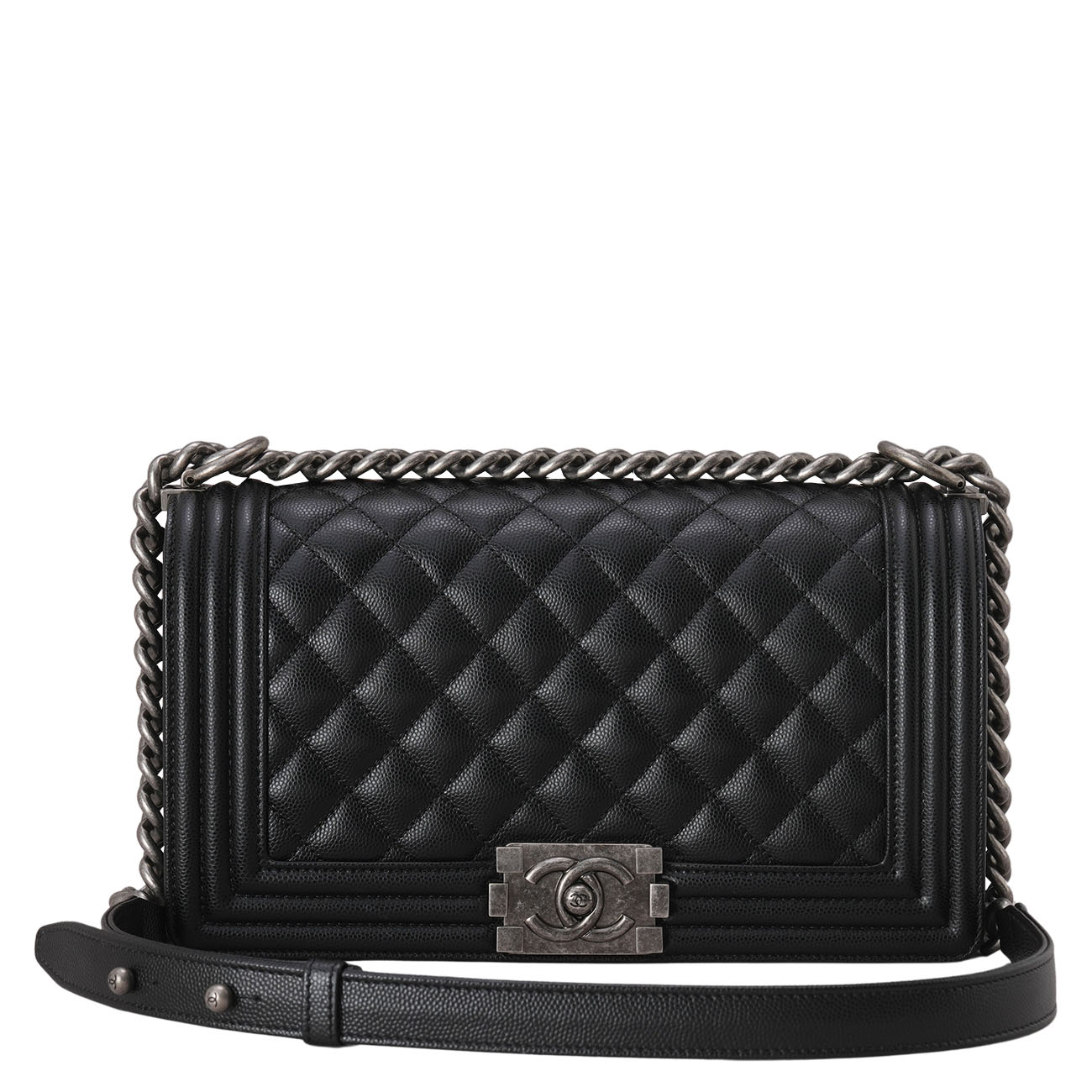 CHANEL(USED)샤넬 A67086 캐비어 보이백 미듐