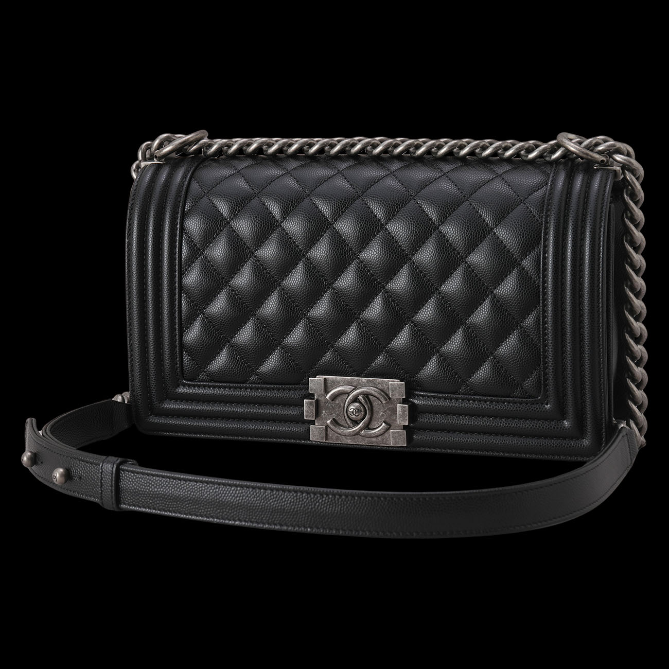 CHANEL(USED)샤넬 A67086 캐비어 보이백 미듐