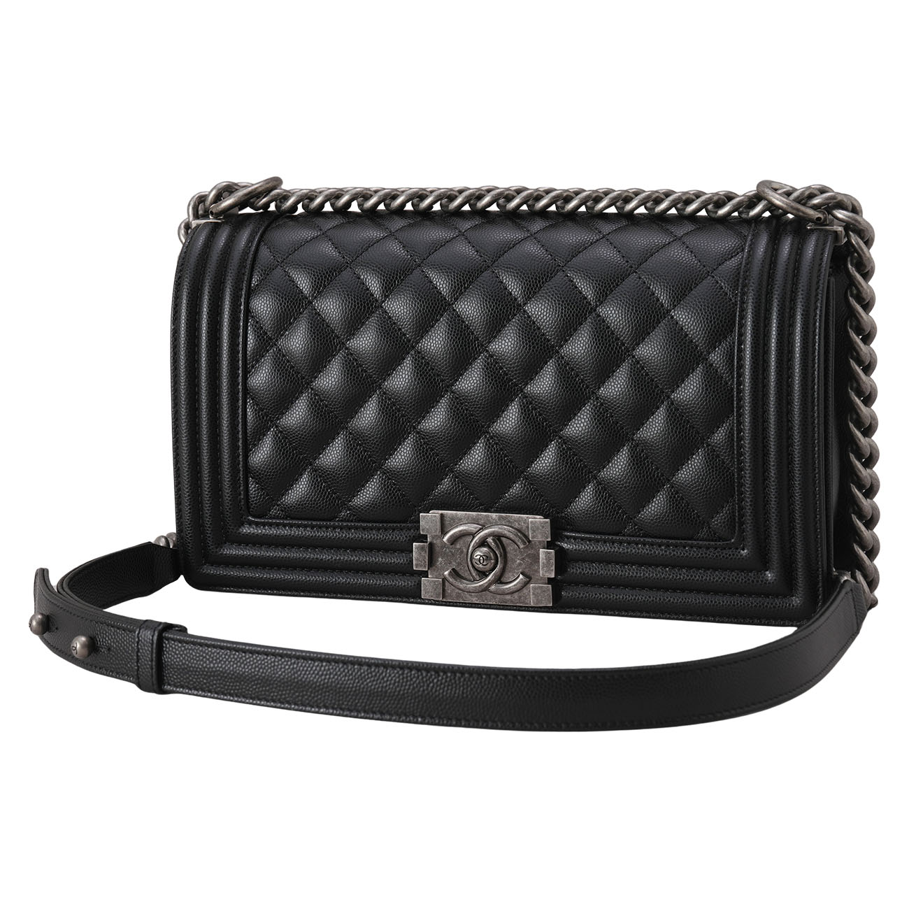 CHANEL(USED)샤넬 A67086 캐비어 보이백 미듐