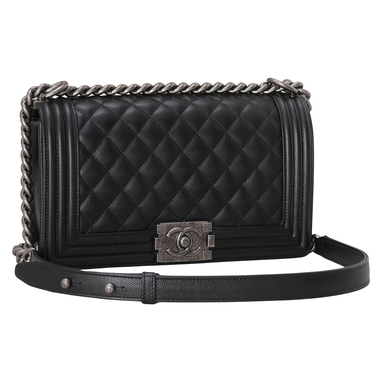 CHANEL(USED)샤넬 A67086 캐비어 보이백 미듐