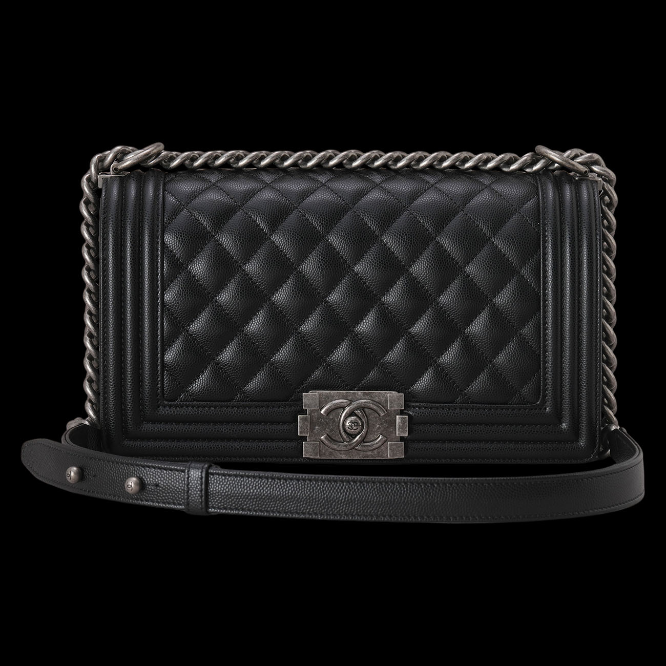 CHANEL(USED)샤넬 A67086 캐비어 보이백 미듐