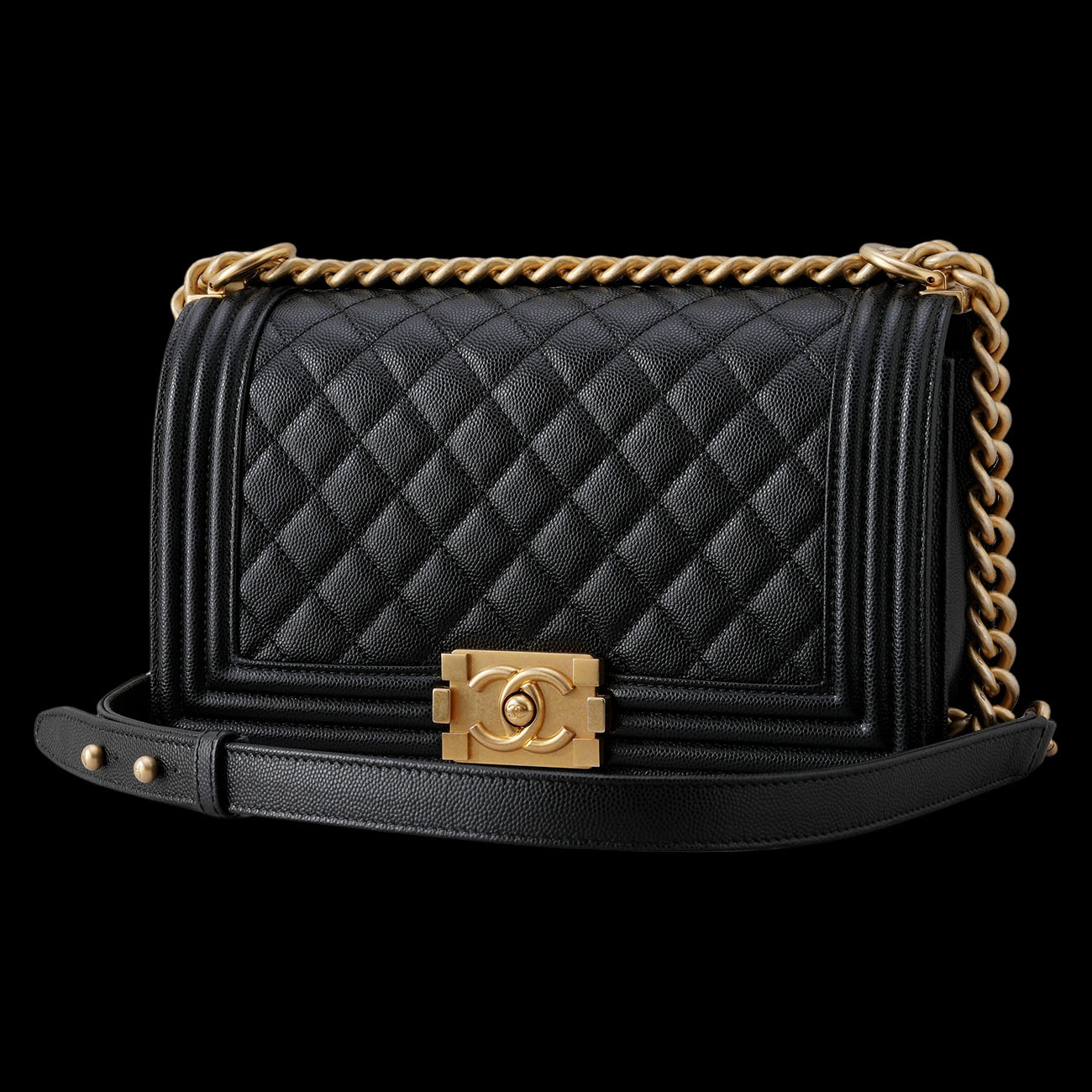 CHANEL(USED)샤넬 캐비어 보이샤넬 미듐 플랩백