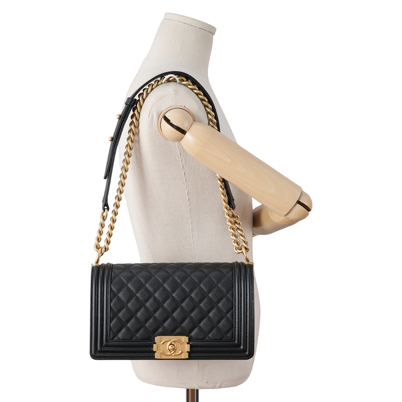 CHANEL(USED)샤넬 캐비어 보이샤넬 미듐 플랩백