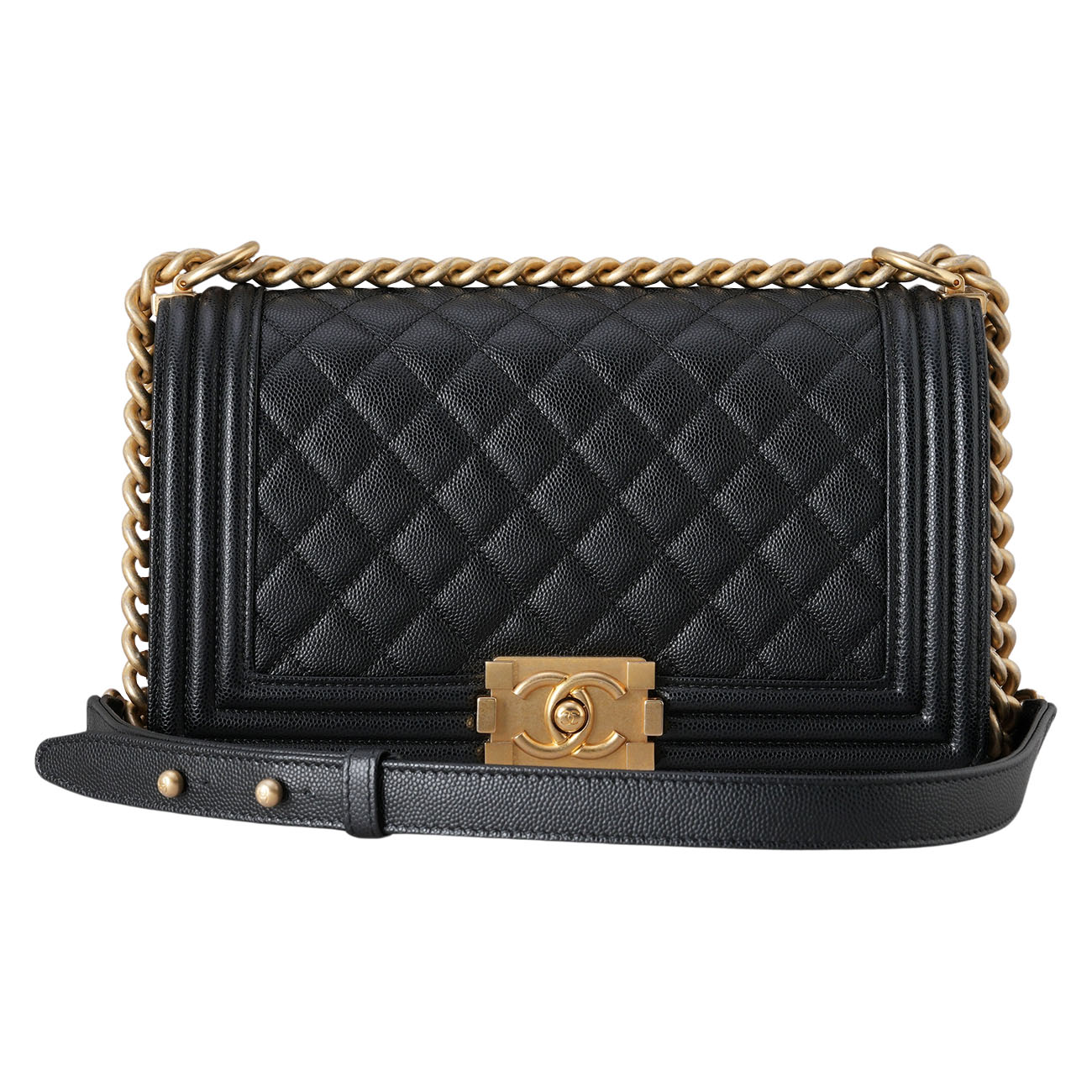 CHANEL(USED)샤넬 캐비어 보이샤넬 미듐 플랩백