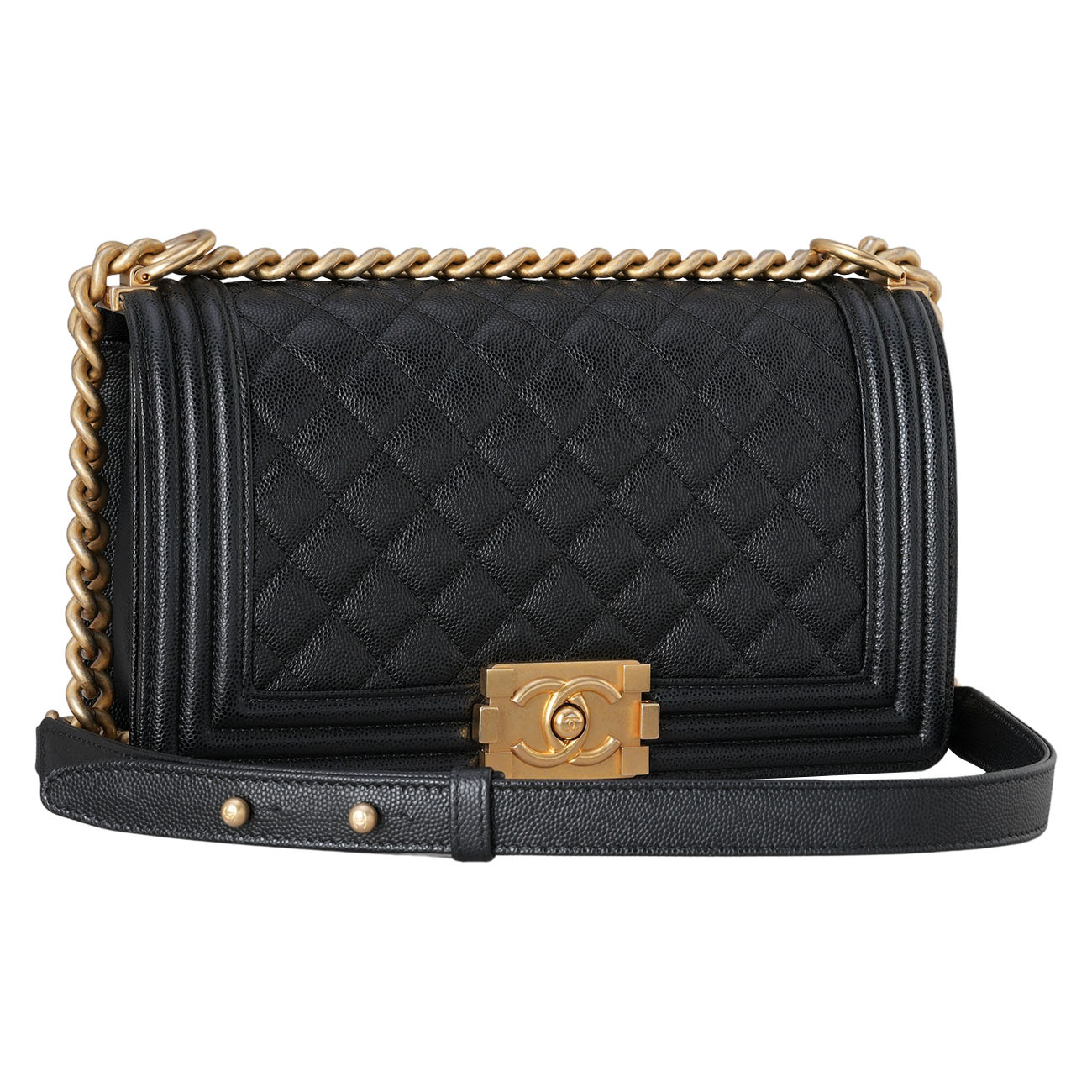 CHANEL(USED)샤넬 캐비어 보이샤넬 미듐 플랩백