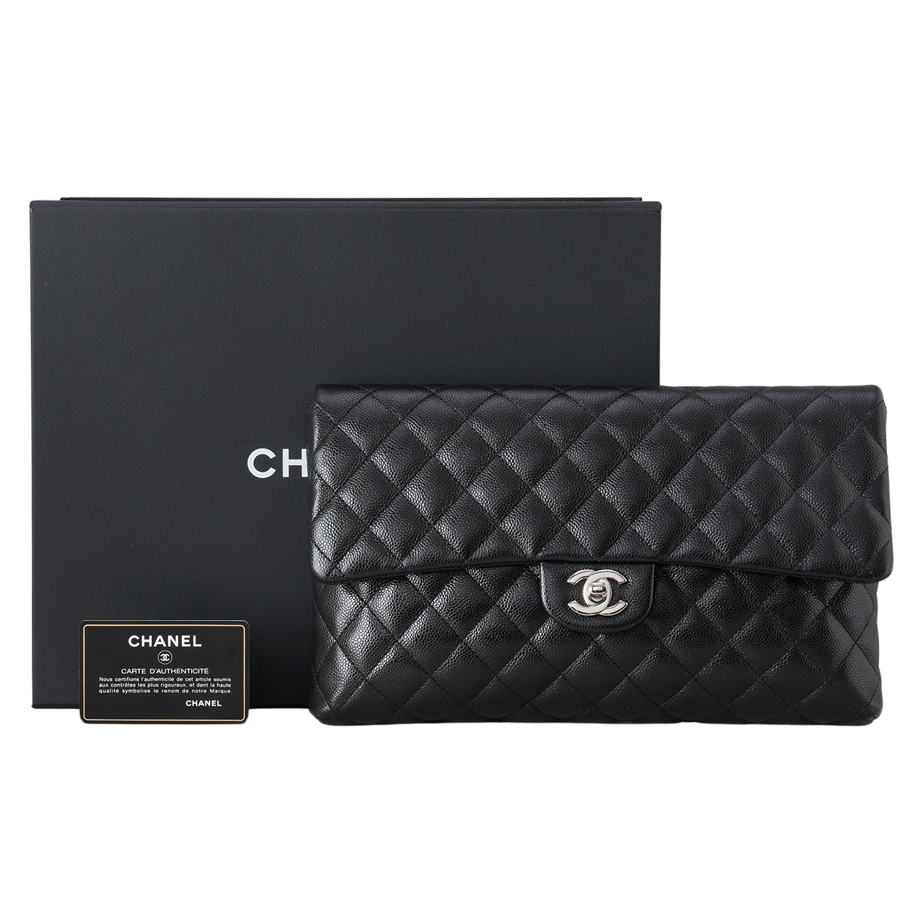 CHANEL(USED)샤넬 캐비어 클래식 플랩 클러치