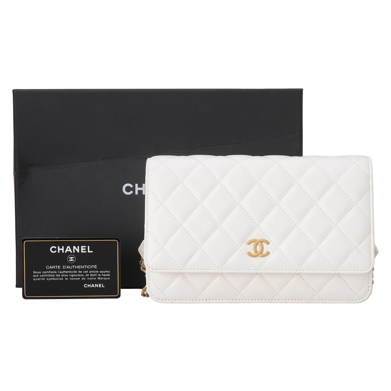CHANEL(USED)샤넬 시즌 화이트 클래식 WOC