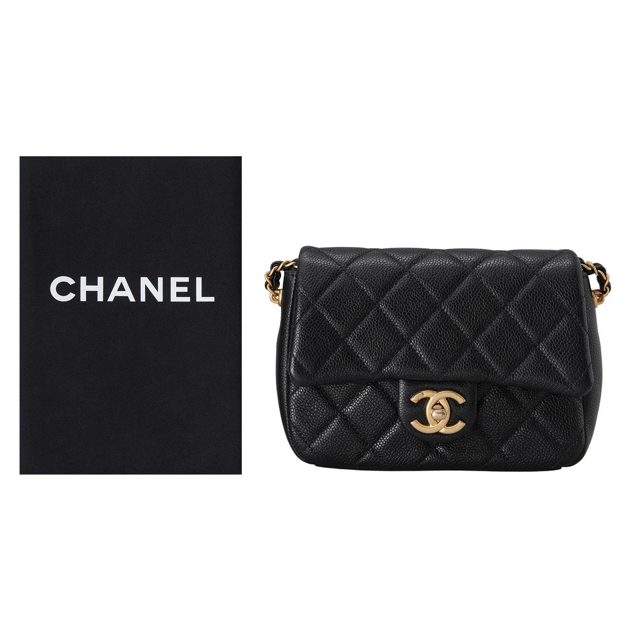 CHANEL(USED)샤넬 CC로고 캐비어 체인 크로스백