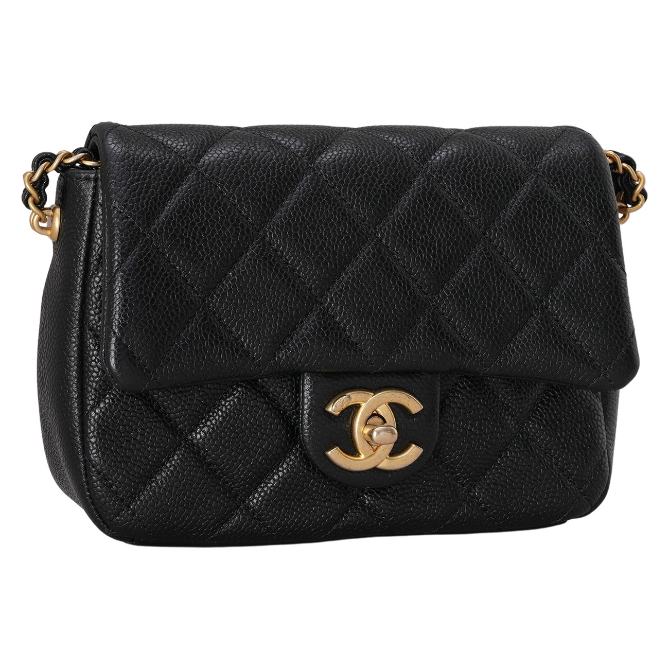 CHANEL(USED)샤넬 CC로고 캐비어 체인 크로스백