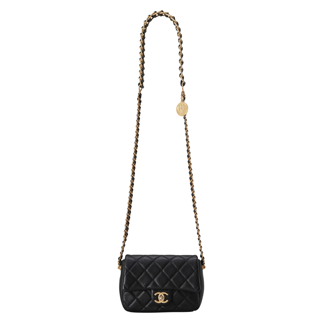 CHANEL(USED)샤넬 CC로고 캐비어 체인 크로스백