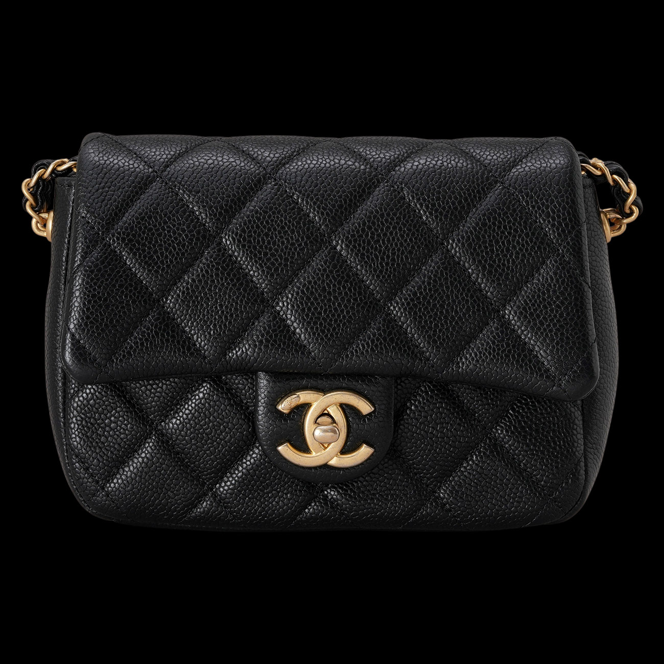 CHANEL(USED)샤넬 CC로고 캐비어 체인 크로스백