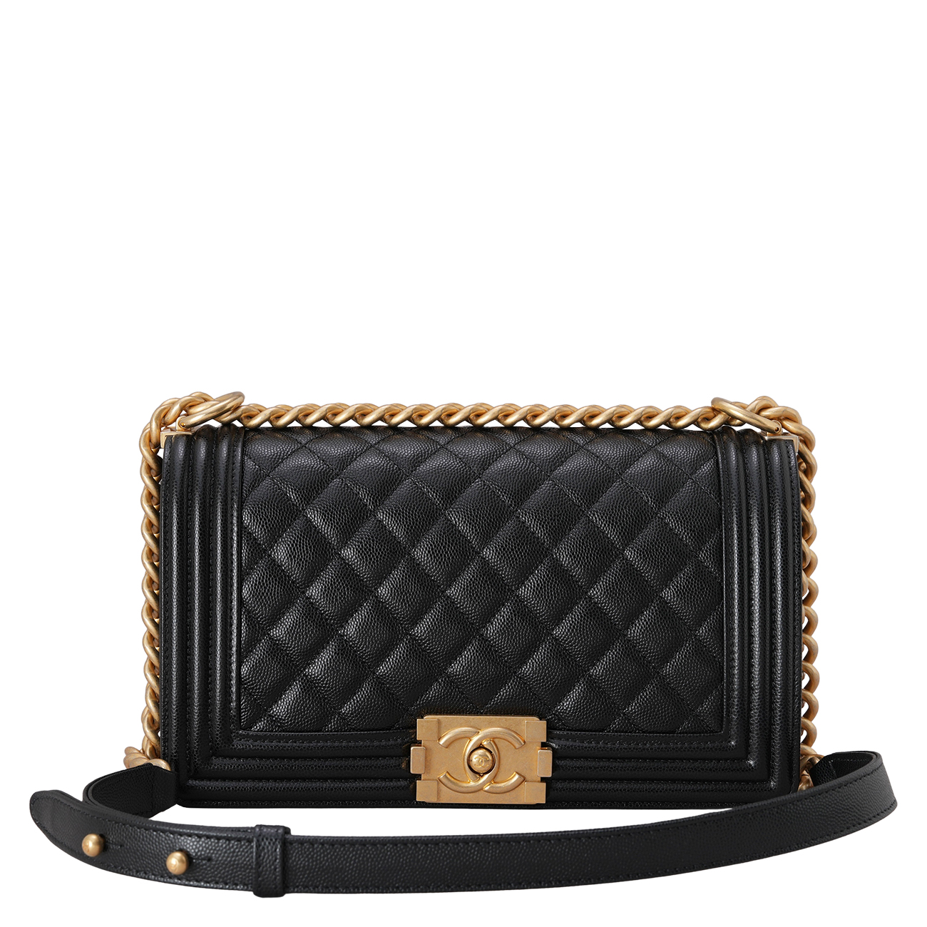 CHANEL(USED)샤넬 A67086 캐비어 보이백 미듐