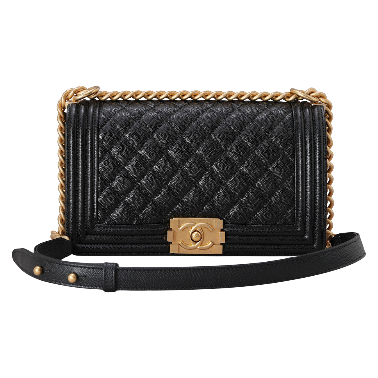 CHANEL(USED)샤넬 A67086 캐비어 보이백 미듐
