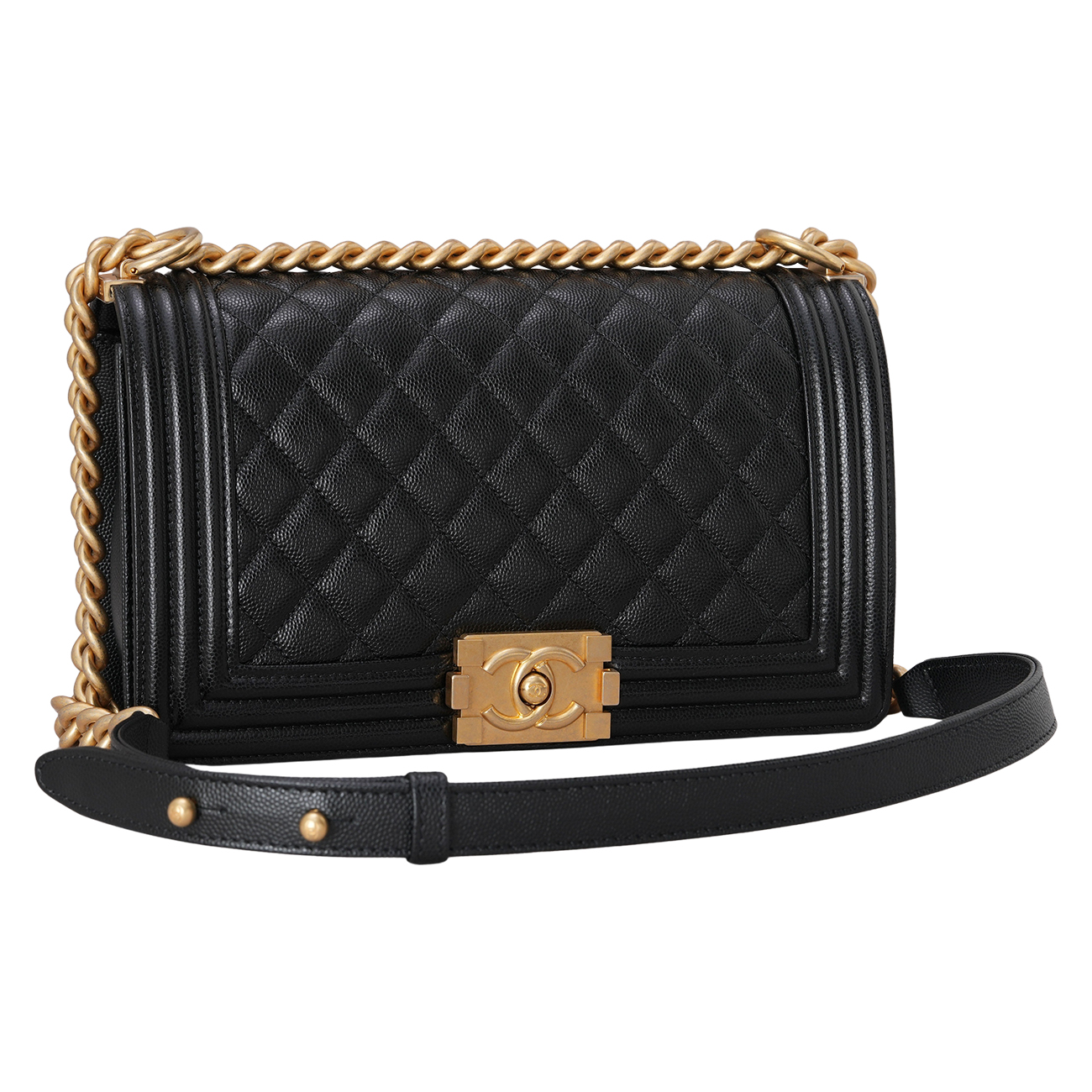 CHANEL(USED)샤넬 A67086 캐비어 보이백 미듐