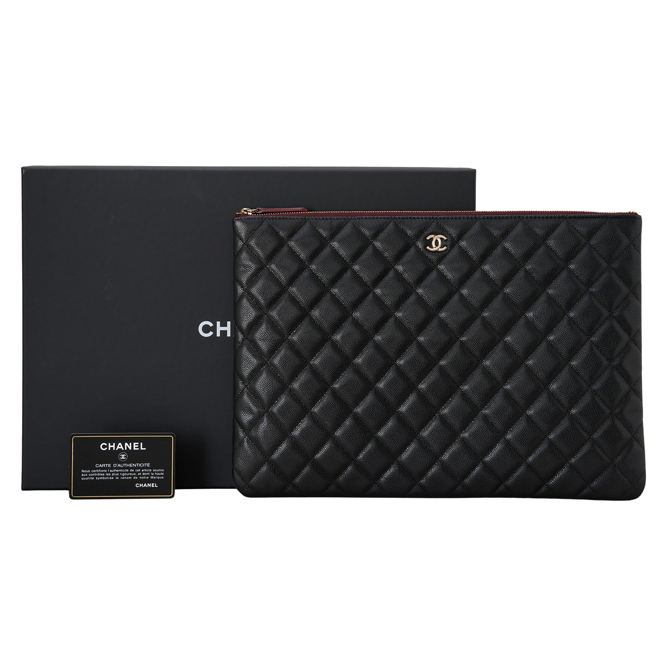 CHANEL(USED)샤넬 캐비어 클래식 클러치 라지