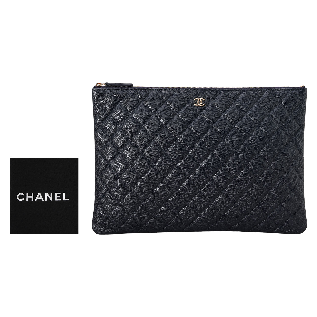 CHANEL(USED)샤넬 캐비어 클래식 클러치 라지