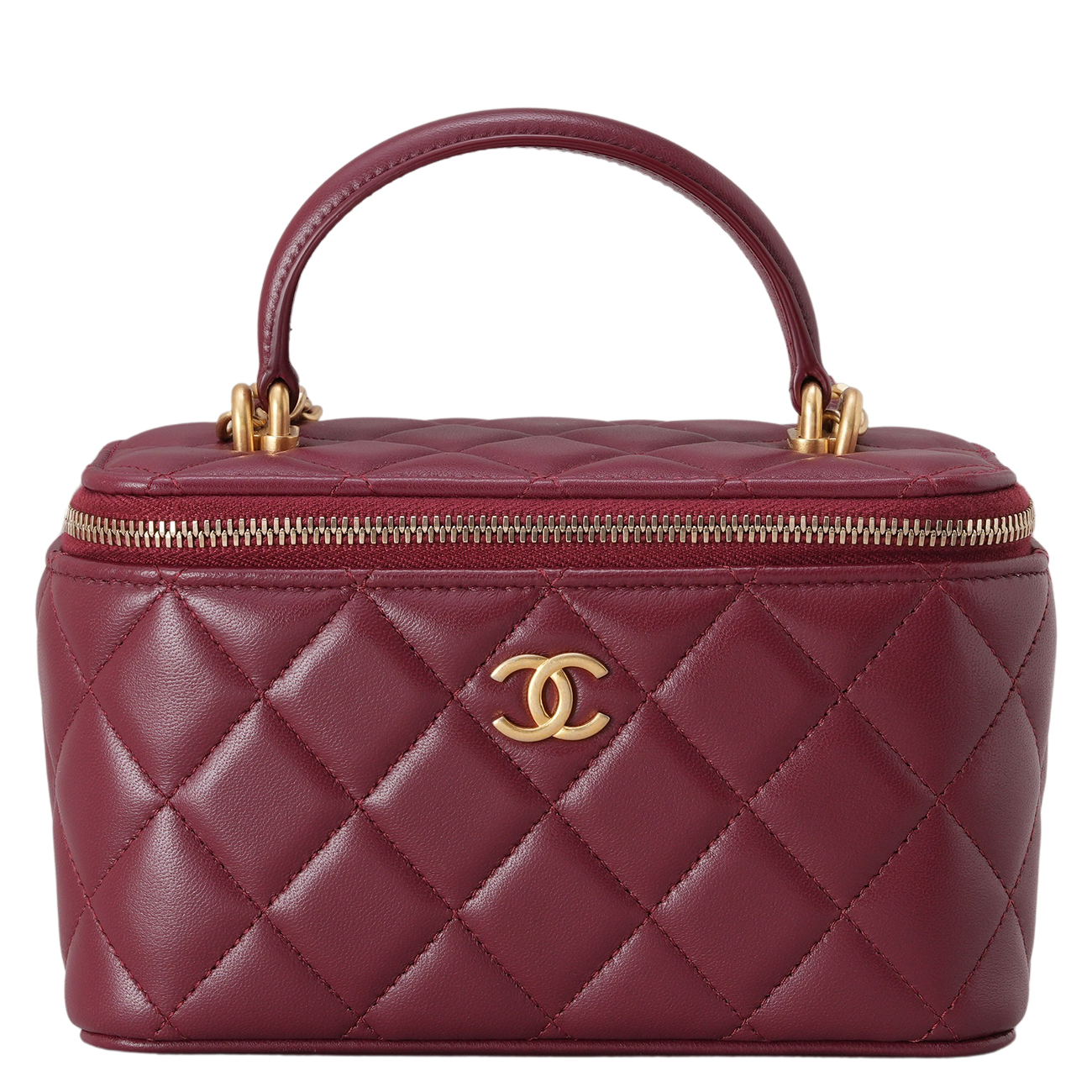 CHANEL(USED)샤넬 램스킨 베니티 탑 핸들백