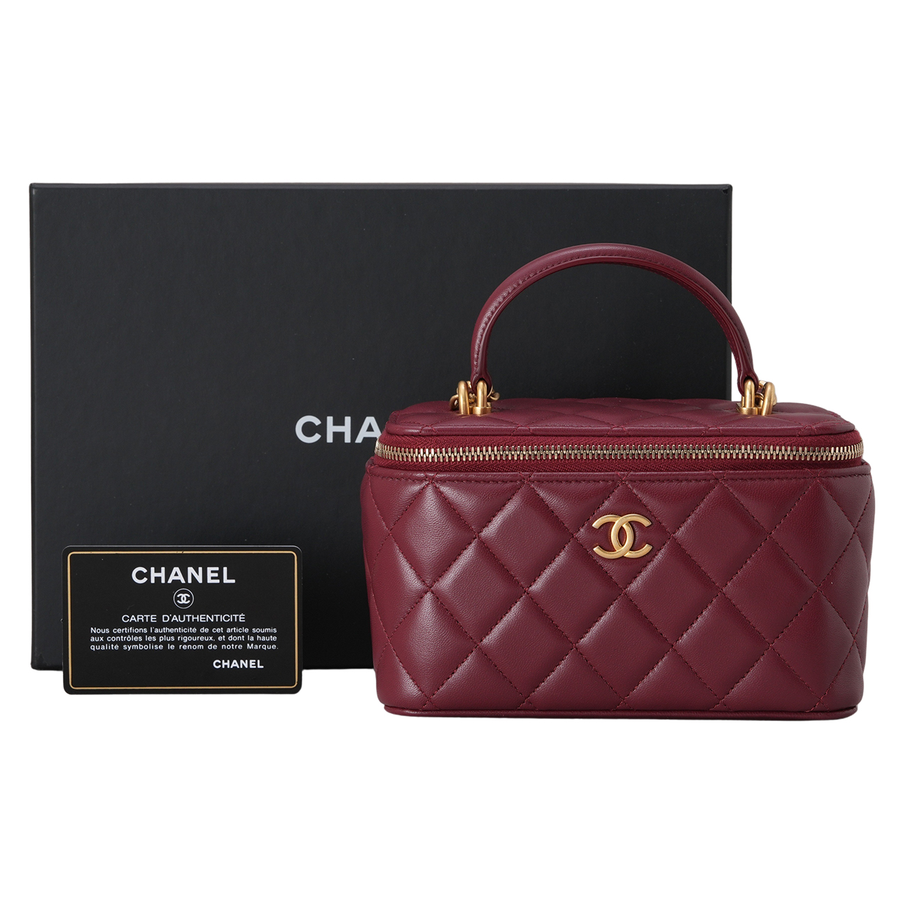 CHANEL(USED)샤넬 램스킨 베니티 탑 핸들백