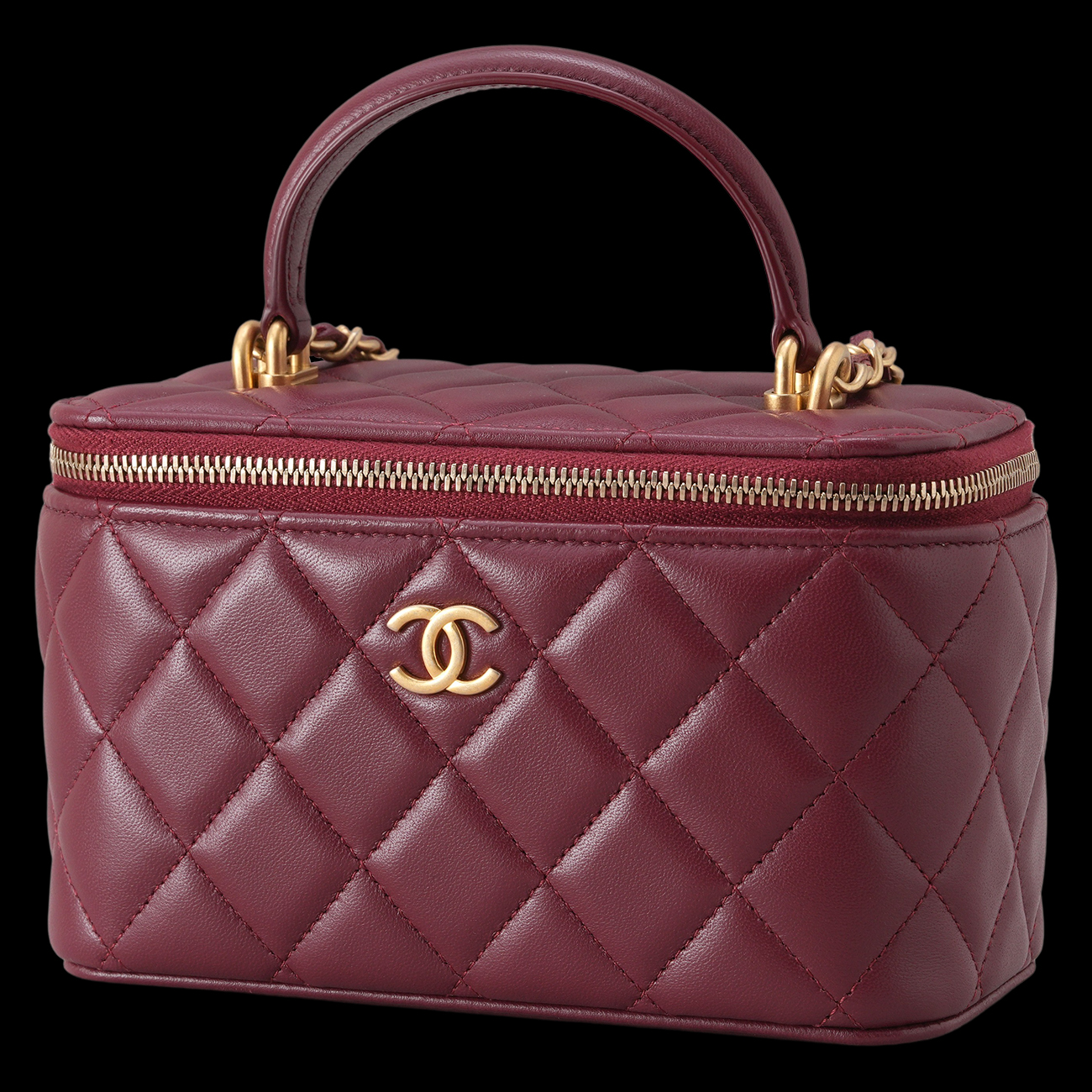 CHANEL(USED)샤넬 램스킨 베니티 탑 핸들백