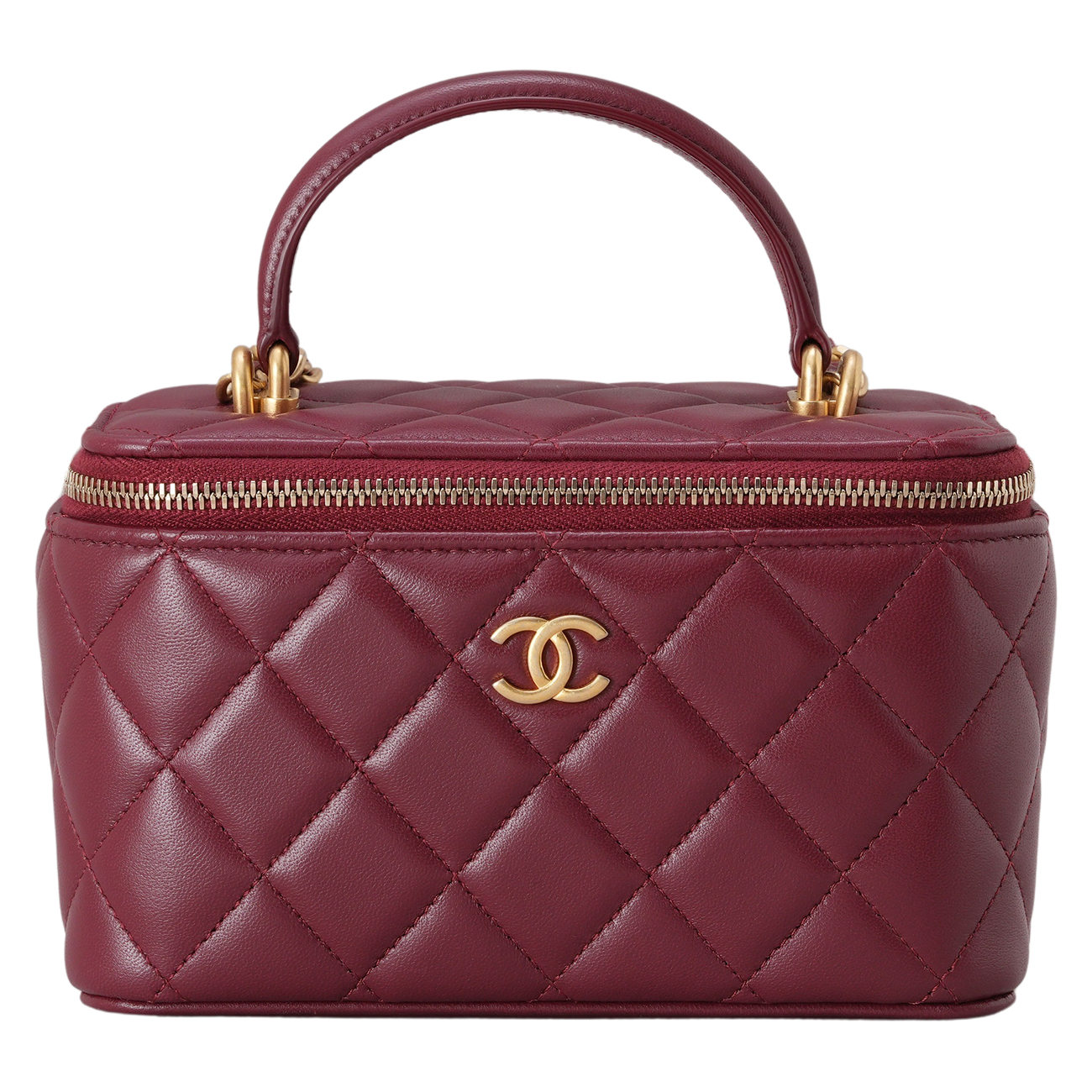 CHANEL(USED)샤넬 램스킨 베니티 탑 핸들백