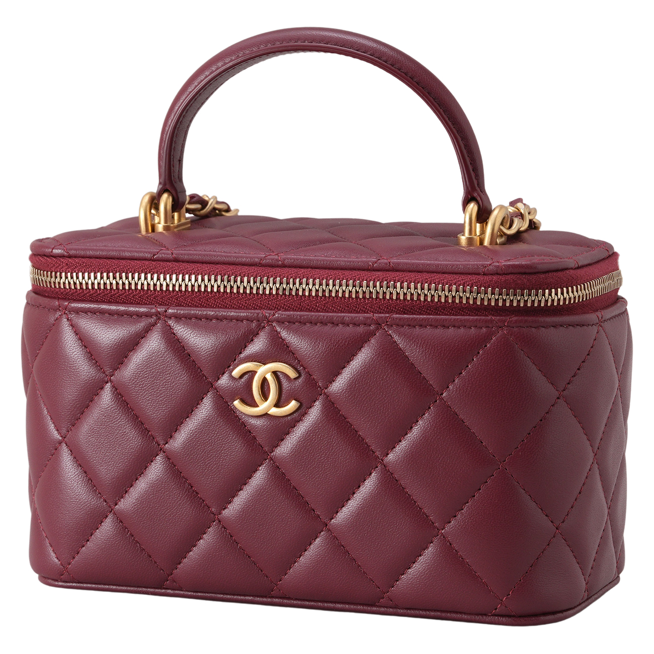 CHANEL(USED)샤넬 램스킨 베니티 탑 핸들백