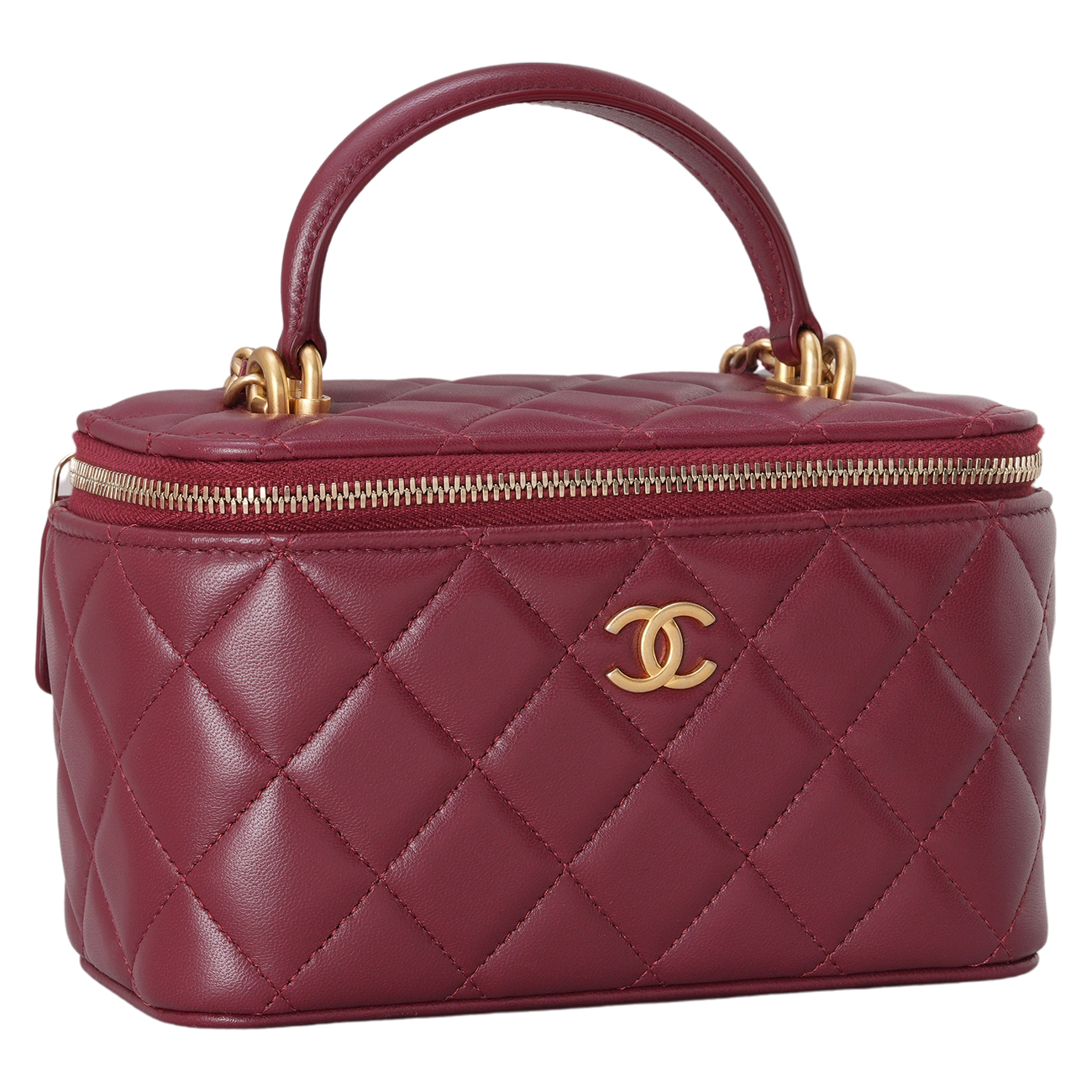 CHANEL(USED)샤넬 램스킨 베니티 탑 핸들백