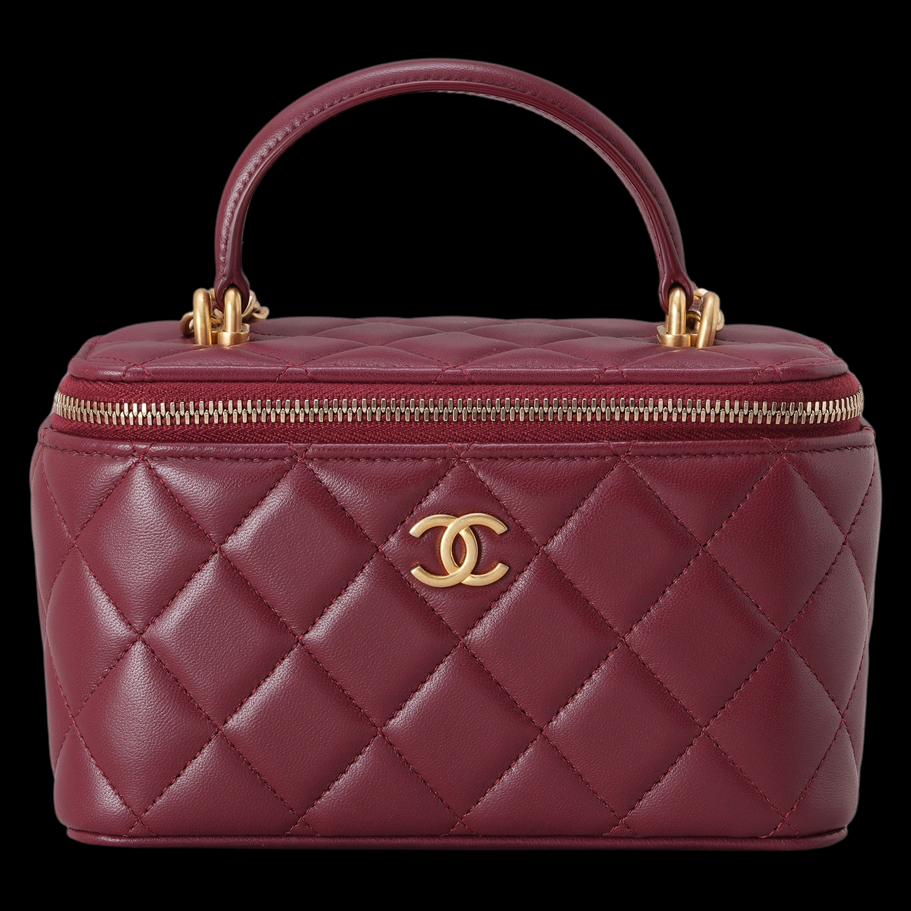 CHANEL(USED)샤넬 램스킨 베니티 탑 핸들백